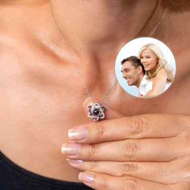 Triangle Photo Necklace Photo Personalised Necklace - Photo Necklace - Photo Projection Necklace Necklace Brother & Sisters